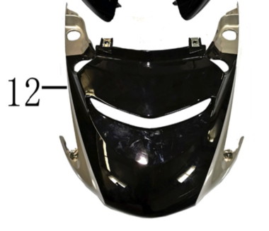 Maska zadnja za motor centralni poklopac PVC crna 2004-19-00000 Roma S9C